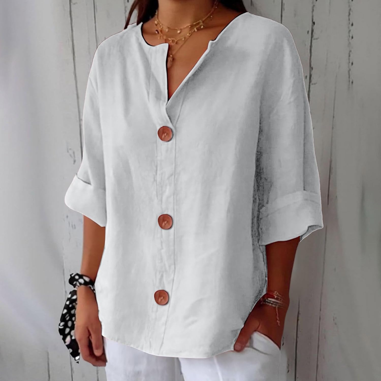 Georgia | Casual Linen Blouse