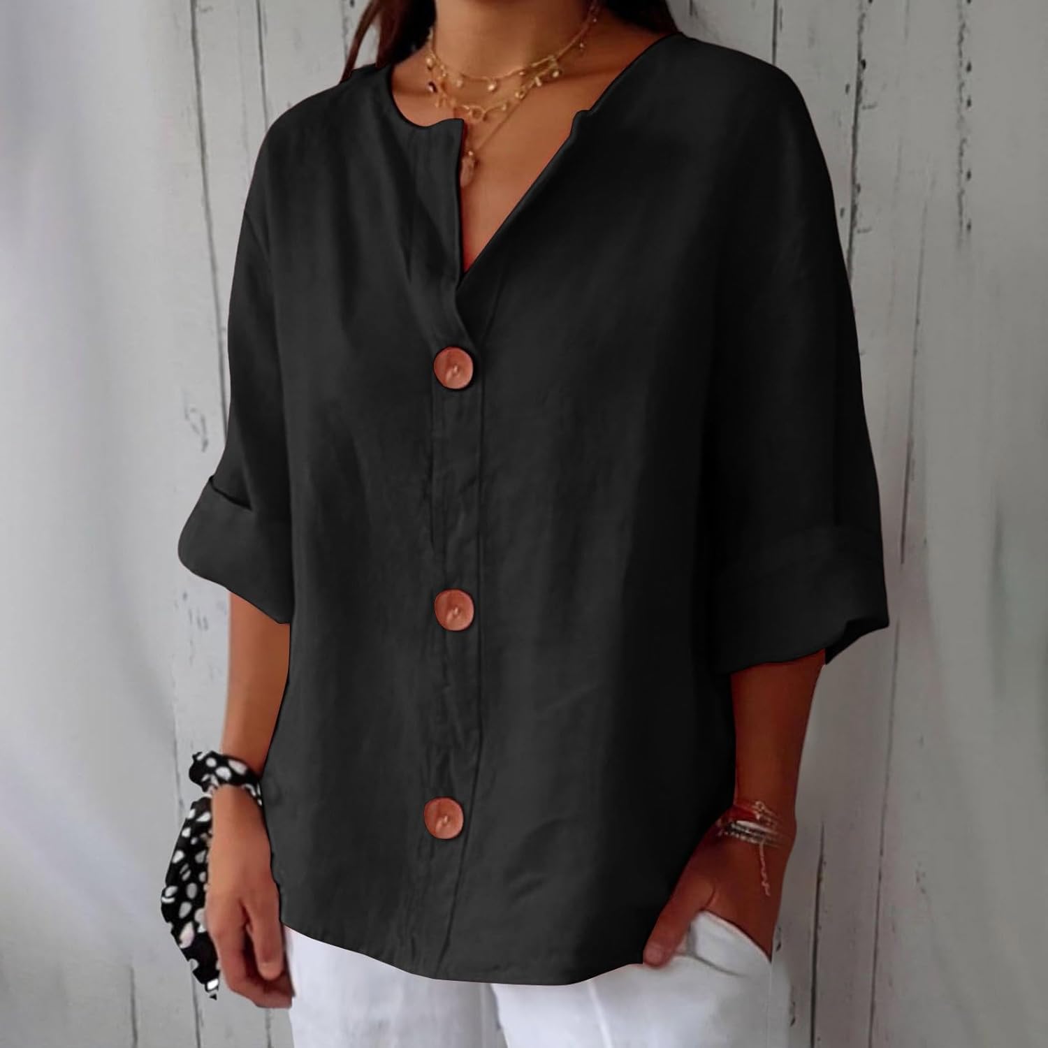 Georgia | Casual Linen Blouse