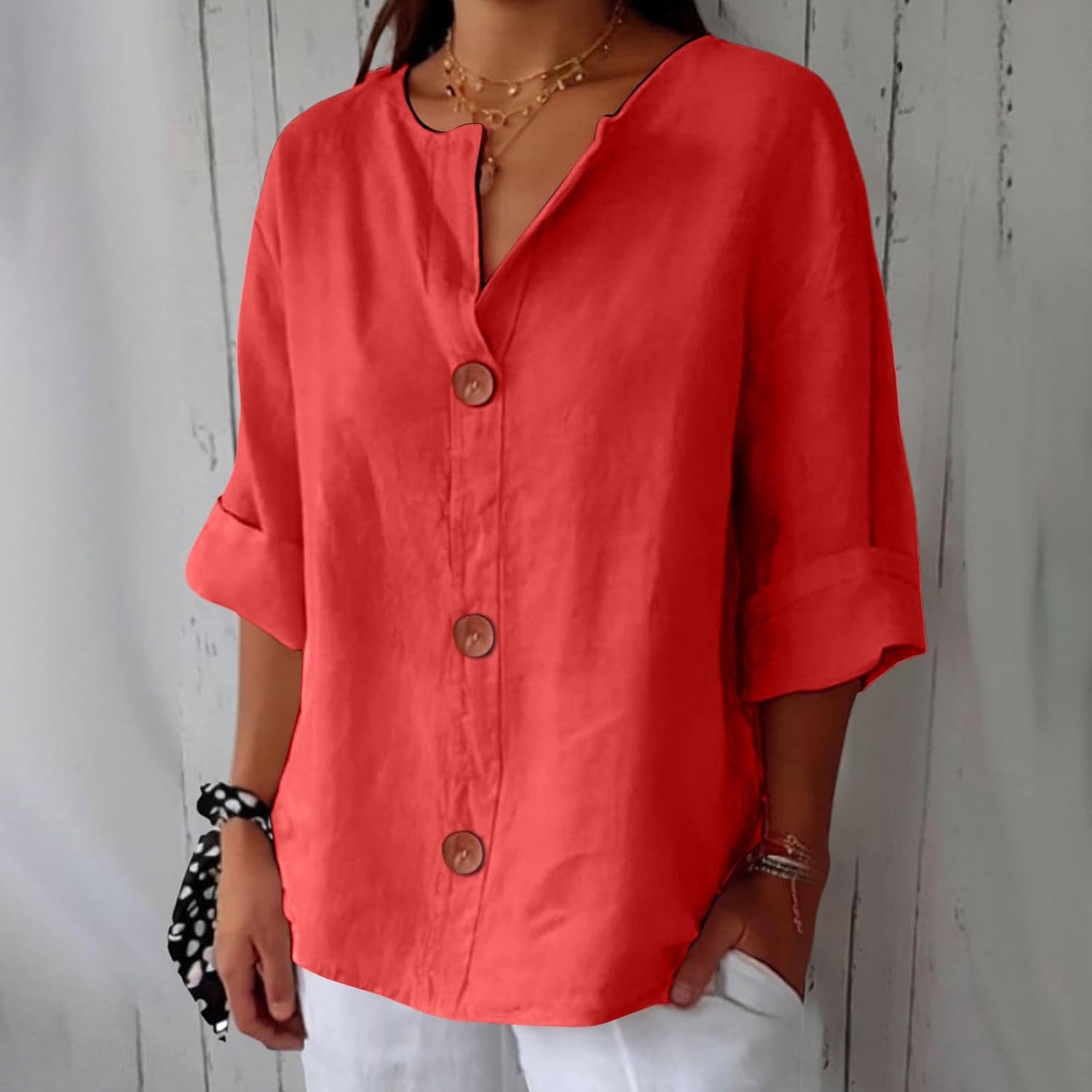 Georgia | Casual Linen Blouse