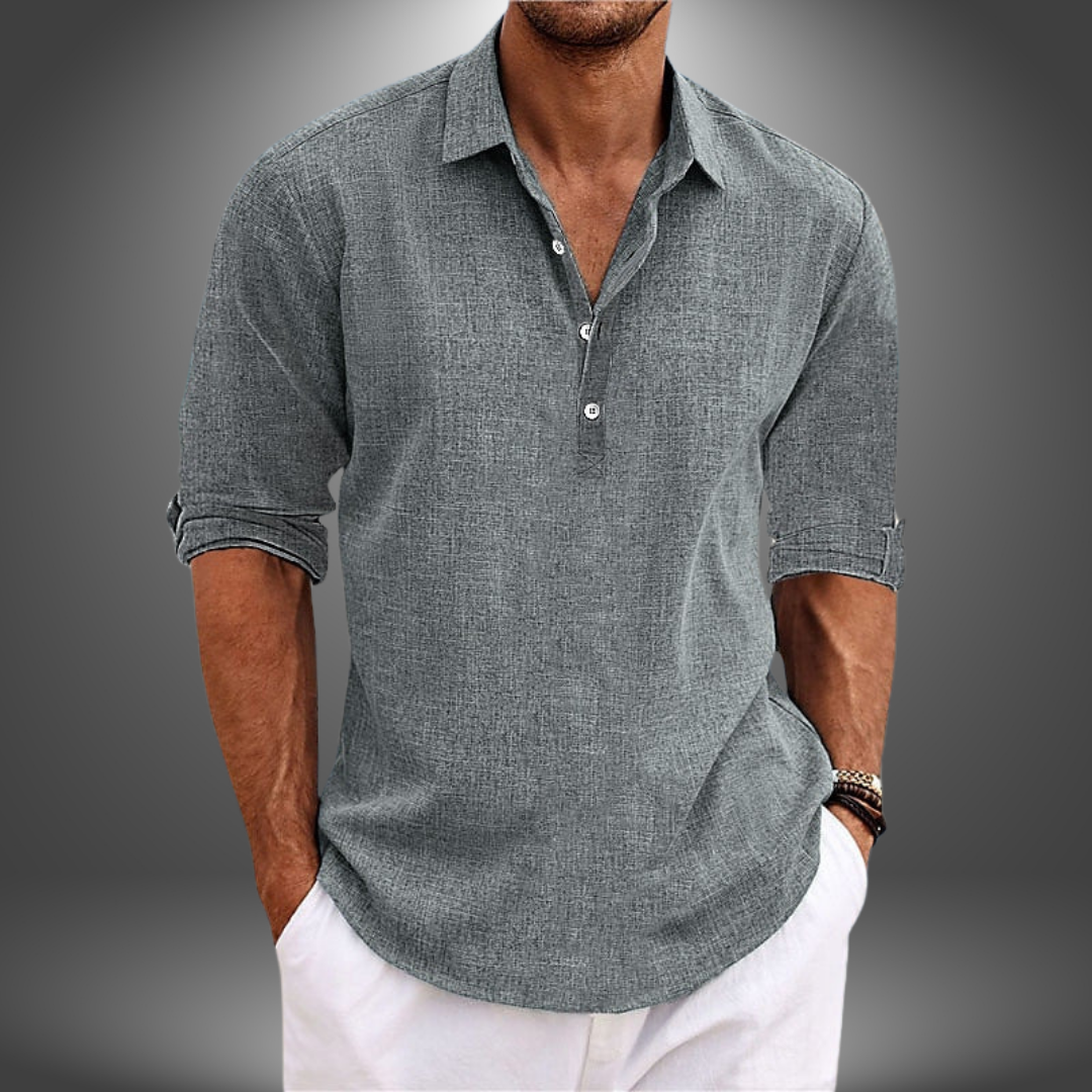 Joshua | Elegant Cotton and Linen Shirt