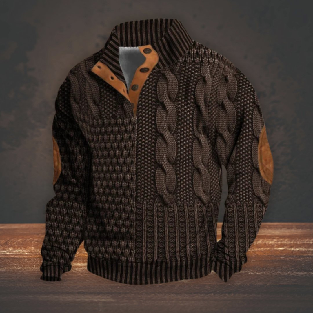 Andrew | Cozy Printed Knit Sweater