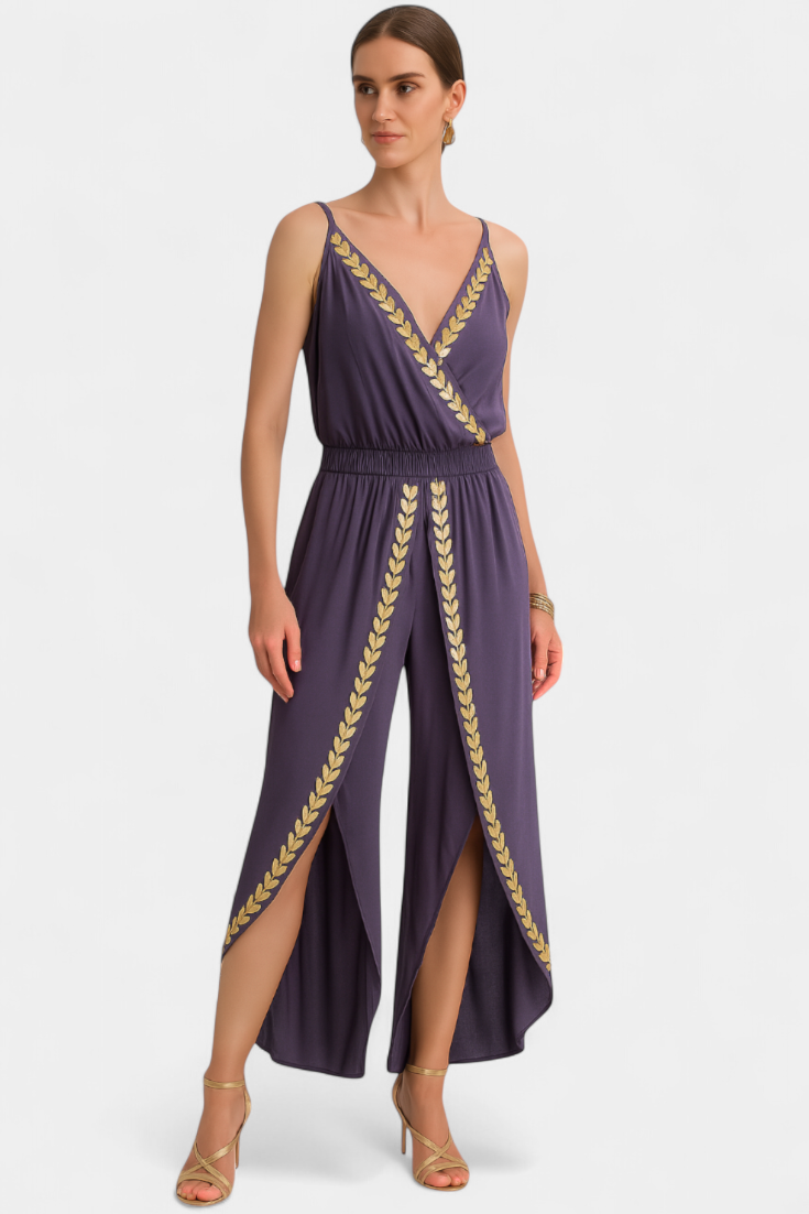 Heather | Unique Mono with Golden Details and Open Leg