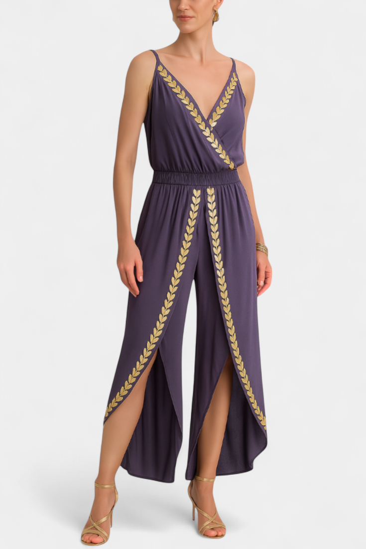 Heather | Unique Mono with Golden Details and Open Leg