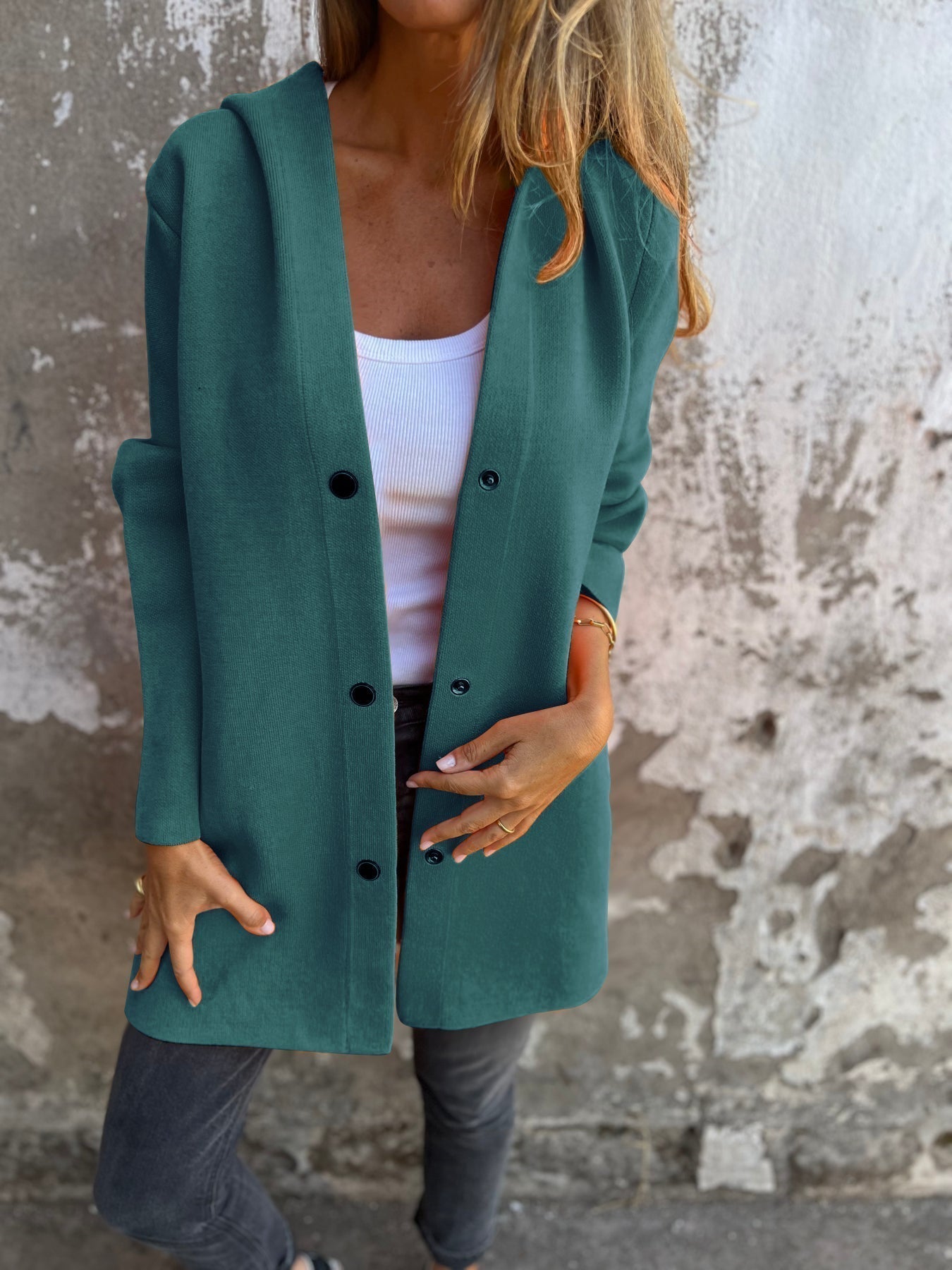 Emily | Casual Hoodie Jacket with Buttons