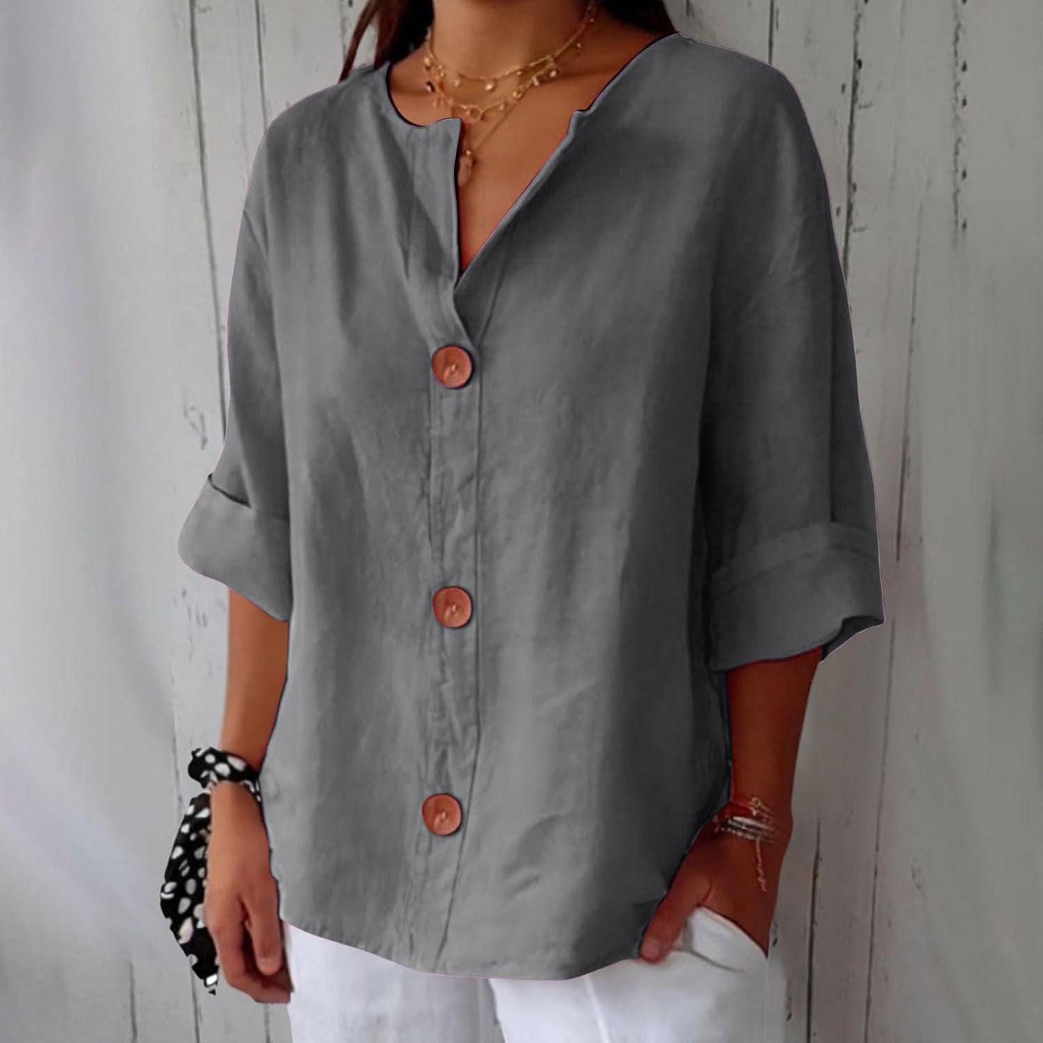 Georgia | Casual Linen Blouse