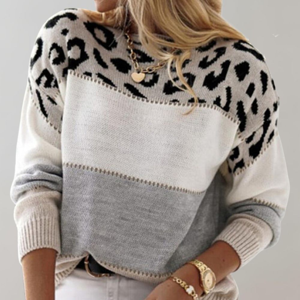 Crystal | Leopard Print Casual Sweater