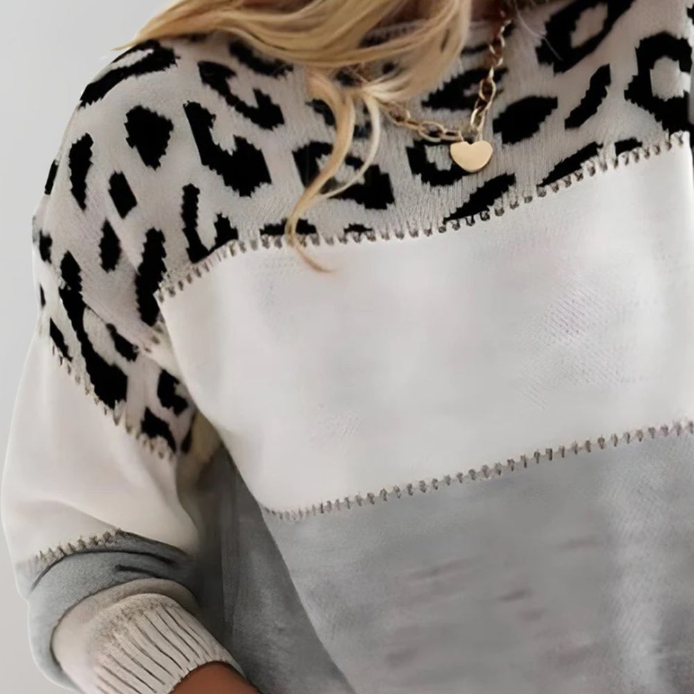 Crystal | Leopard Print Casual Sweater