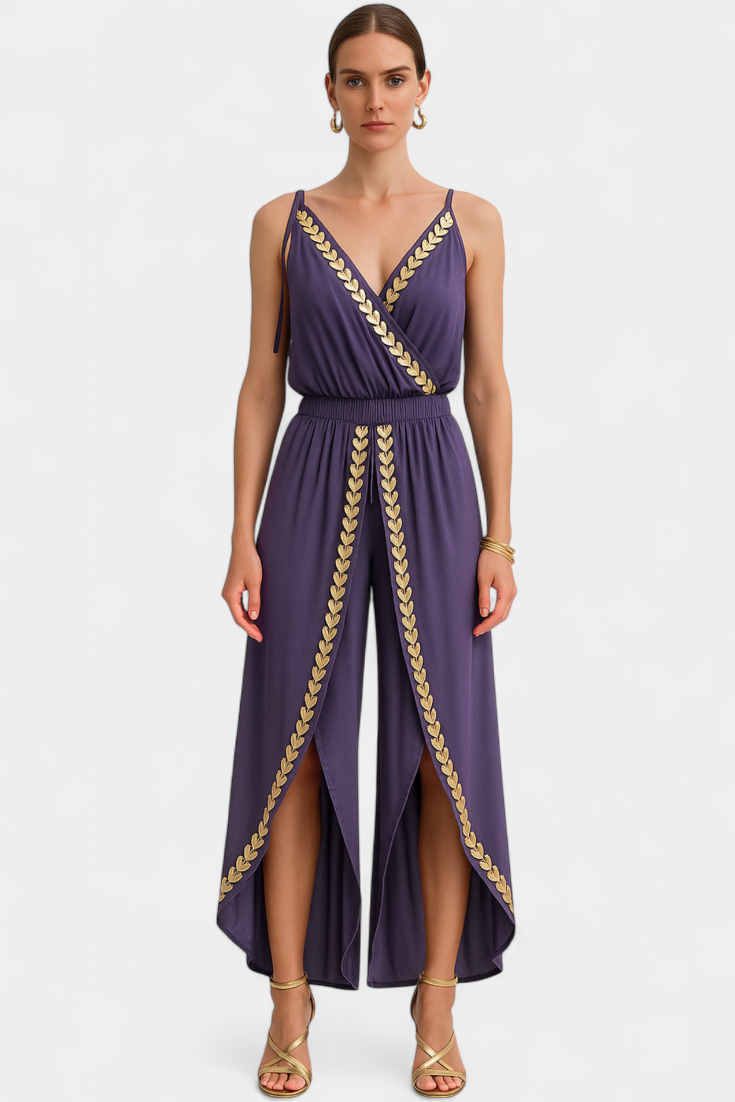 Heather | Unique Mono with Golden Details and Open Leg
