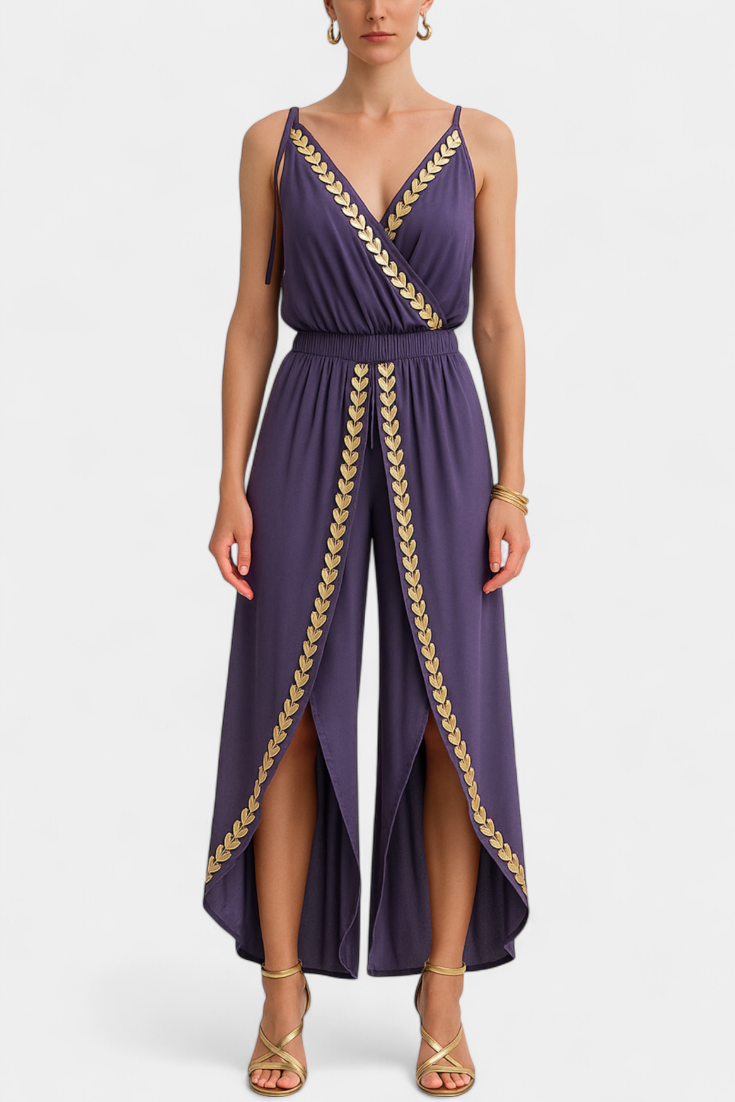 Heather | Unique Mono with Golden Details and Open Leg