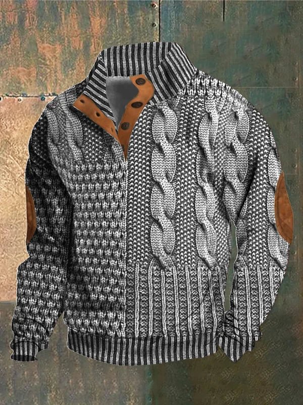 Andrew | Cozy Printed Knit Sweater