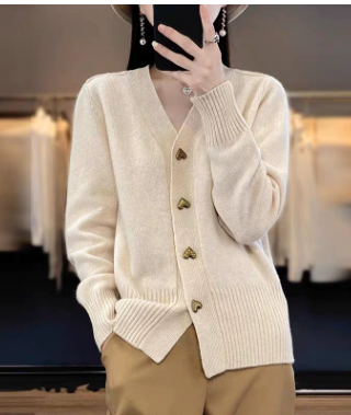 Addison | Elegant Heart Button Cardigan